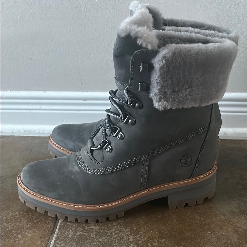 Timberland Women's Gray Fur-Lined Boots